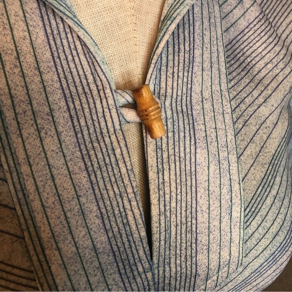 Pastel Blue Striped Fit-and-Flare Dress - Picture 3 of 7